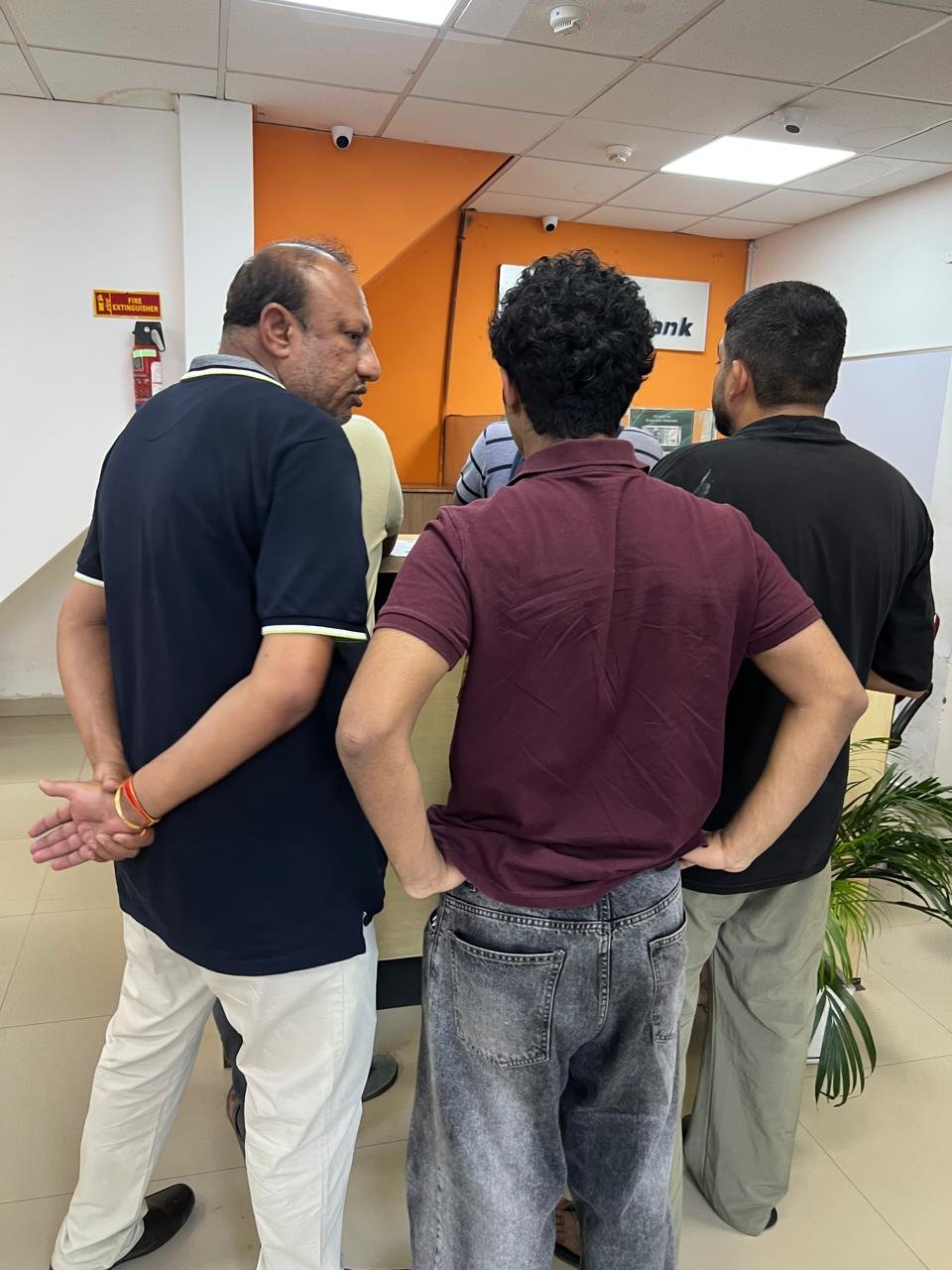 At a partner bank branch